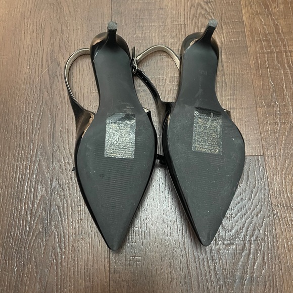 French Connection Glossy Black Slingback Heels - Picture 4 of 5